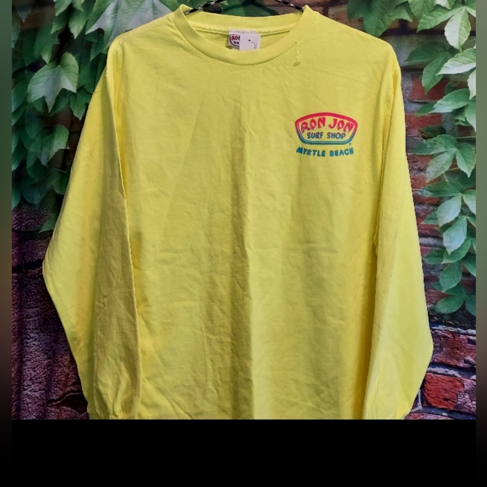 Surf Shop Neon Yellow Myrtle Beach Long Sleeve Top